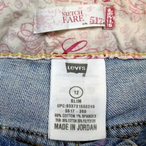 Girls Levi's Jeans 517 Stretch Flair Jeans Sz 12 - Picture 4 of 5